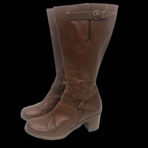 Dark Dansko Brown Knee Hi Tall Leather Boots Sz 39